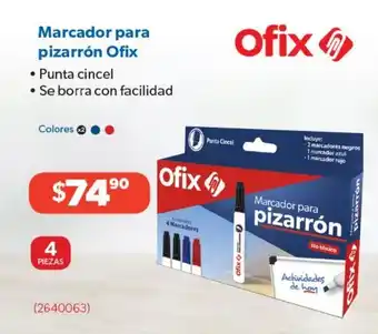 Marcador para pizarrón Ofix 4 piezas
