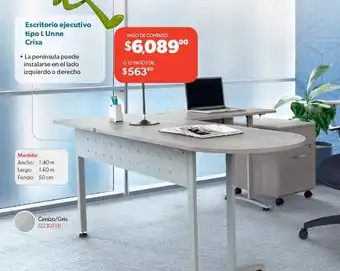 Escritorio ejecutivo tipo L Unne Crisa