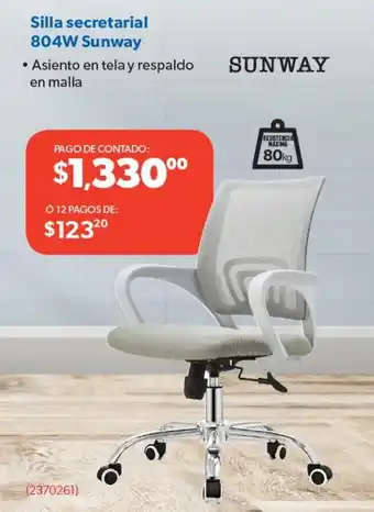 Ofix Silla secretarial 804W Sunway oferta