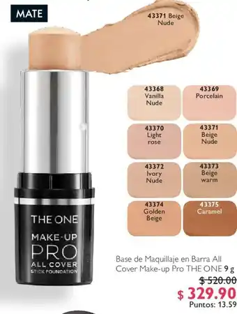 Base de Maquillaje en Barra All Cover Make-up Pro THE ONE 9g