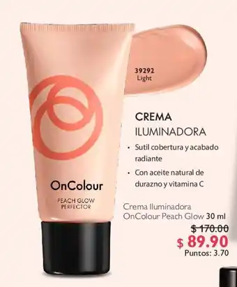 Oriflame Crema Iluminadora OnColour Peach Glow 30 ml oferta