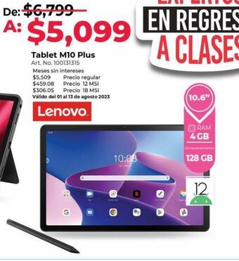 Office Depot Tablet lenovo oferta