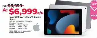 Office Depot Ipad wifi con chip a13 bionic 9gen oferta