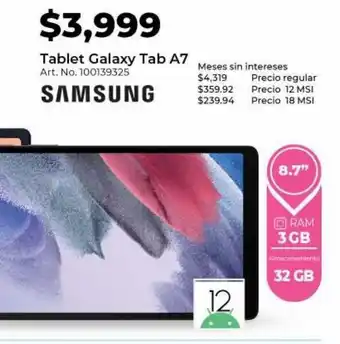 Office Depot Tablet galaxy samsung tab a7 oferta