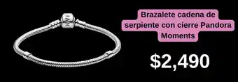 Pandora Brazalete cadena de serpiente con cierre Pandora Moments oferta