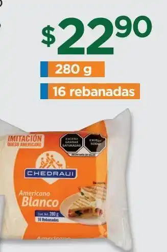 Chedraui Imitación queso americano 280g 16 rebanadas oferta