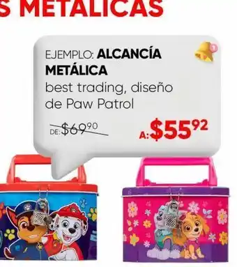 Alcancía metálica best trading paw patrol chase y marshall