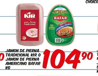 Jamon De Pierna Tradicional Kir o Jamon De Pierna Americano Bafar kg