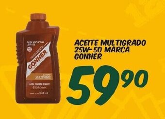 Alsuper Aceite Multigrado 25W-50 Marca Gonher oferta