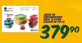 Juego De Contenedores Save N Store Colors De 20 PZ