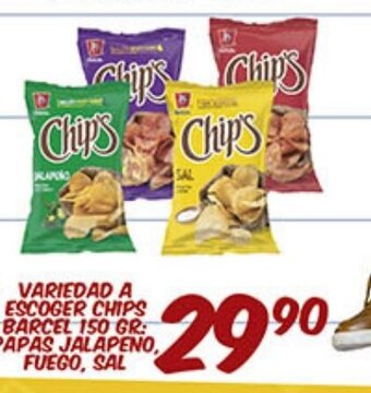 Alsuper Variedad A Escoger Chips Barcel 150Gr: Papas Jalapeno, Fuego, Sal oferta