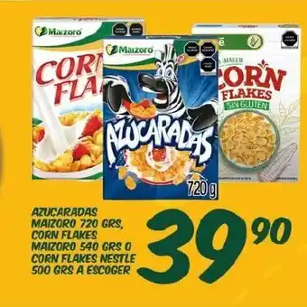 Alsuper Azucaradas Maizoro 720 Grs, Corn Flakes Maizoro 540 Grs O Corn Flakes Nestle 500Grs A Escoger oferta