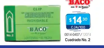 Tony Super Papelerías Baco Clip Inoxidable Niquelado Cuadrado No. 2 oferta