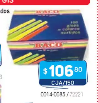 Tony Super Papelerías Baco - GIS Colores Surtidos CJA/150 oferta
