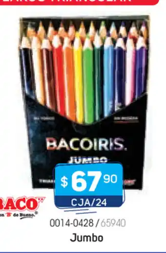 Tony Super Papelerías Baco - Lapiz De Color Largo Triangular CJA/24 Jumbo oferta