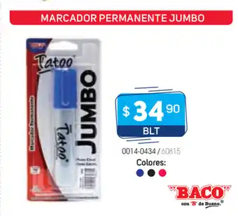Baco - Marcador Permanente Jumbo Blt