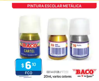 Tony Super Papelerías Baco - Pintura Escolar Metalica 20ml, Varios Colores FCO oferta