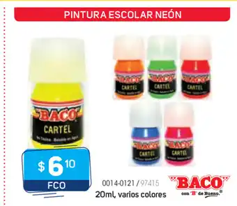 Tony Super Papelerías Baco - Pintura Escolar Neon 20ml, Varios Colores FCO oferta