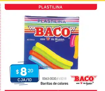 Tony Super Papelerías Baco - Plastilina Barritas De Colores CJA/10 oferta