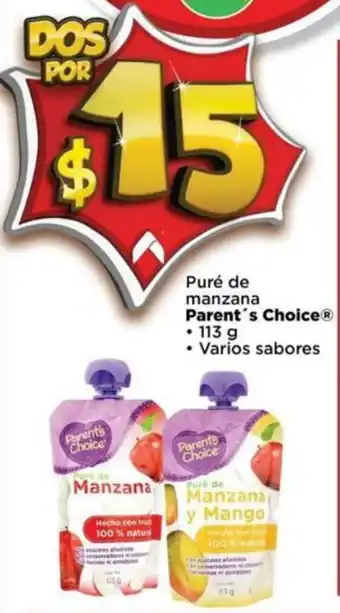 Bodega Aurrerá Parent's Choice Puré de manzana 113g oferta