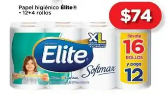 Bodega Aurrerá Élite Papel Higiénico 12+4 rollos oferta