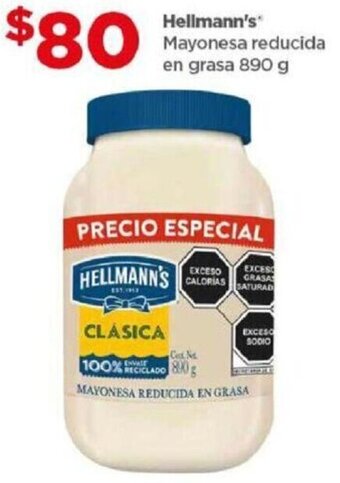 Bodega Aurrerá Hellmann's Mayonesa reducida en grasa 890 g oferta
