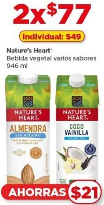 Bodega Aurrerá Nature's Heart Bebida vegetal varios sabores 946 ml oferta
