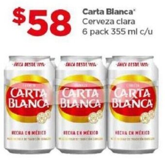 Bodega Aurrerá Carta Blanca Cerveza clara 6 pack 355 ml c/u oferta