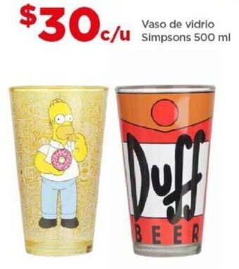 Bodega Aurrerá Vaso de vidrio c/u Simpsons 500 ml oferta