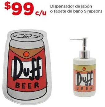 Bodega Aurrerá Dispensador de jabón c/u o tapete de baño Simpsons oferta