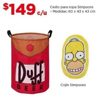 Bodega Aurrerá Cesto para ropa Simpsons Medidas: 60 x 43 x 43 cm oferta