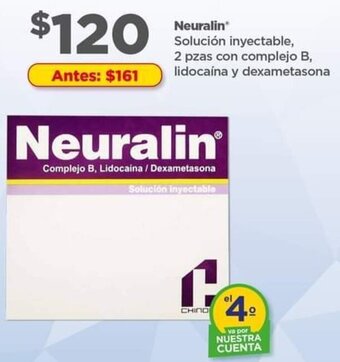 Neuralin Solución inyectable, 2 pzas con complejo B, lidocaína y dexametasona