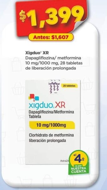 xigduo.XR Dapagliflozina/Metformina 10 mg/1000mg