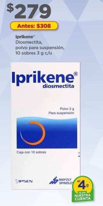 Iprikene Diosmectita, polvo para suspensión, 10 sobres 3 g c/u