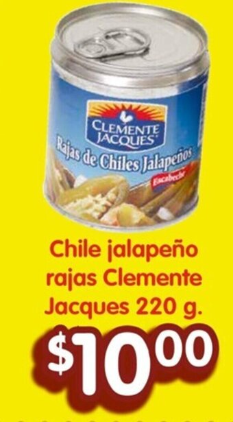 Soriana Híper Chile jalapeño rajas Clemente Jacques 220 g. oferta