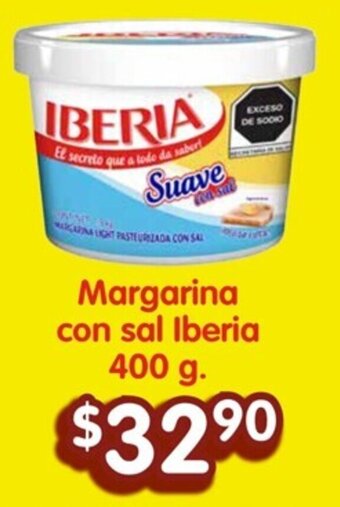 Soriana Híper Margarina con sal Iberia 400 g. oferta
