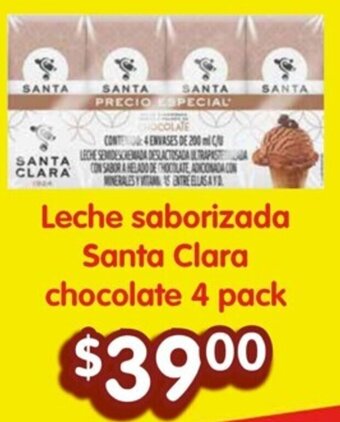 Soriana Híper Leche saborizada Santa Clara chocolate 4 pack oferta