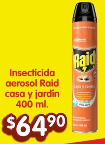 Insecticida aerosol Raid casa y jardín 400 ml.