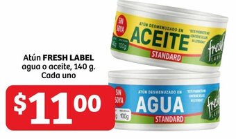 Soriana Híper Atún FRESH LABEL agua o aceite, 140 g. Cada uno oferta