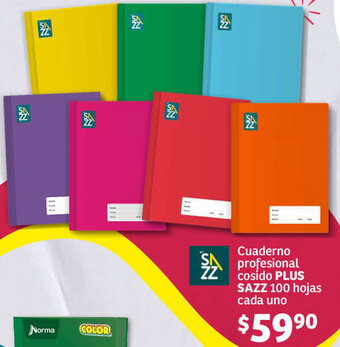 Soriana Híper Cuaderno profesional cosido PLUS SAZZ 100 hojas cada uno oferta