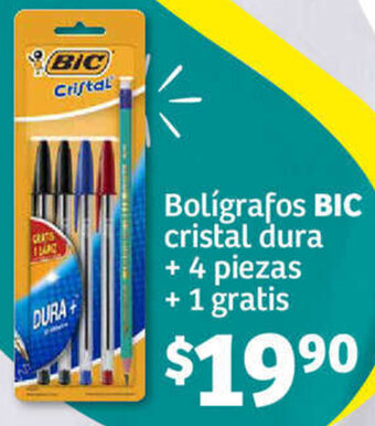 Soriana Híper Bolígrafos BIC cristal dura + 4 piezas + 1 gratis oferta