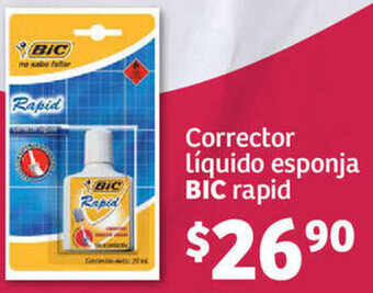 Soriana Híper Corrector líquido esponja BIC rapid oferta
