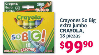 Soriana Híper Crayones So Big extra jumbo CRAYOLA, 18 piezas oferta