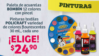 Paleta de acuarelas BOMBÍN 12 colores con pincel