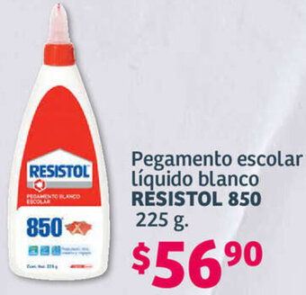 Pegamento escolar líquido blanco RESISTOL 850 225 g.