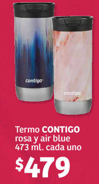 Soriana Híper Termo CONTIGO rosa y air blue 473 ml. cada uno oferta
