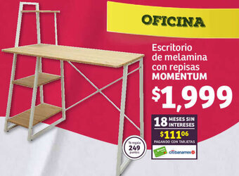 Escritorio de melamina con repisas MOMENTUM