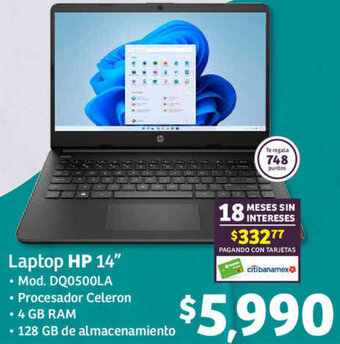 Soriana Híper Laptop HP 14" oferta