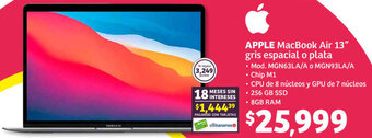 Soriana Híper APPLE MacBook Air 13" gris espacial o plata oferta