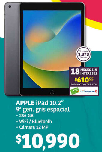 Soriana Híper APPLE iPad 10.2" 9ª gen. gris espacial oferta
